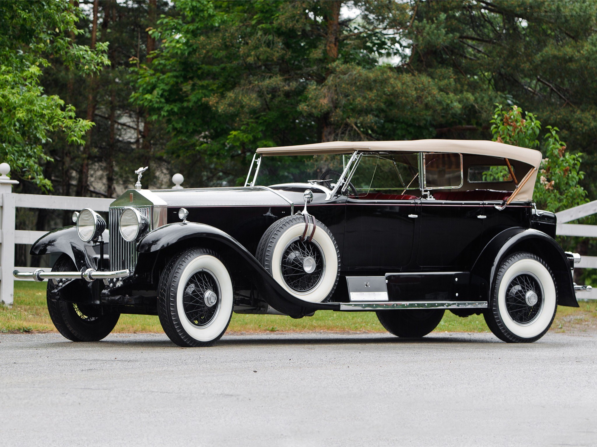 Black vintage Rolls-Royce convertible