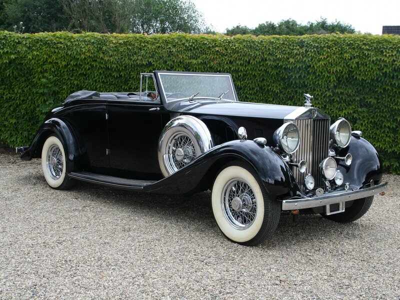 Black vintage Rolls-Royce convertible