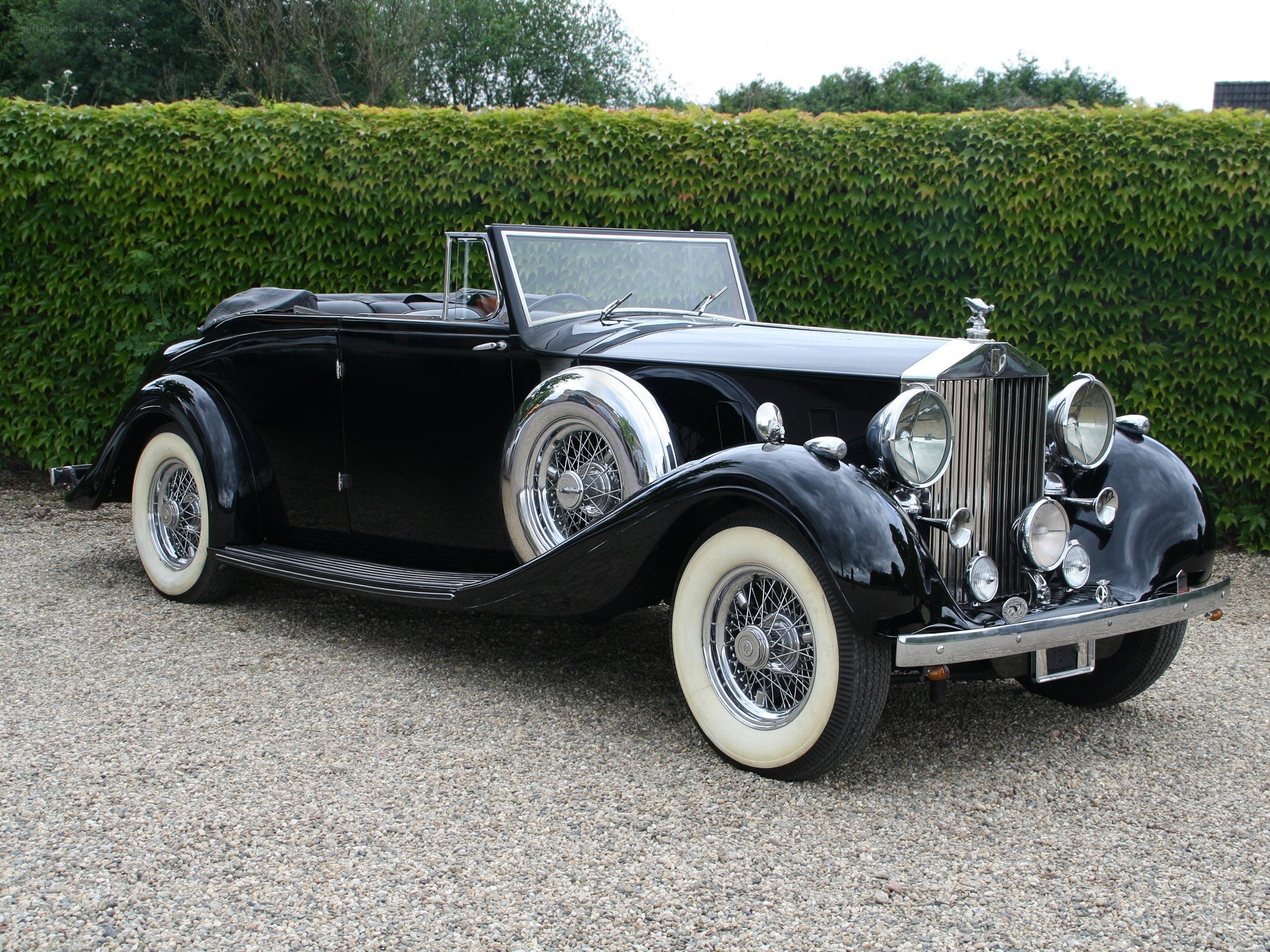 Black vintage Rolls-Royce convertible