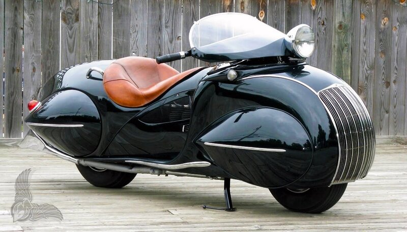 Black vintage scooter with brown seat