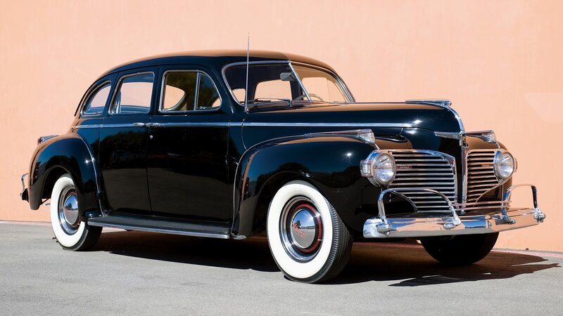 Black vintage sedan car