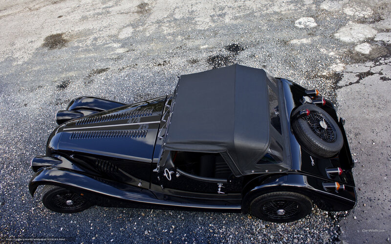 black vintage sports car