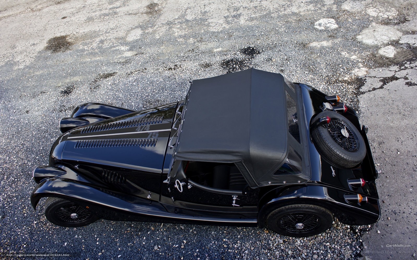 black vintage sports car