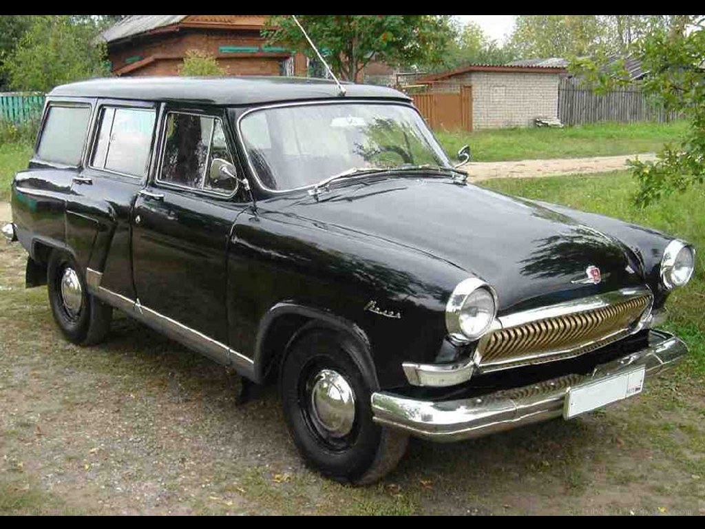 Black vintage station wagon