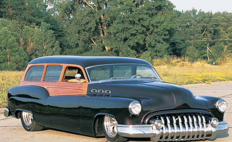 Black Vintage Station Wagon — Calm, Afternoon