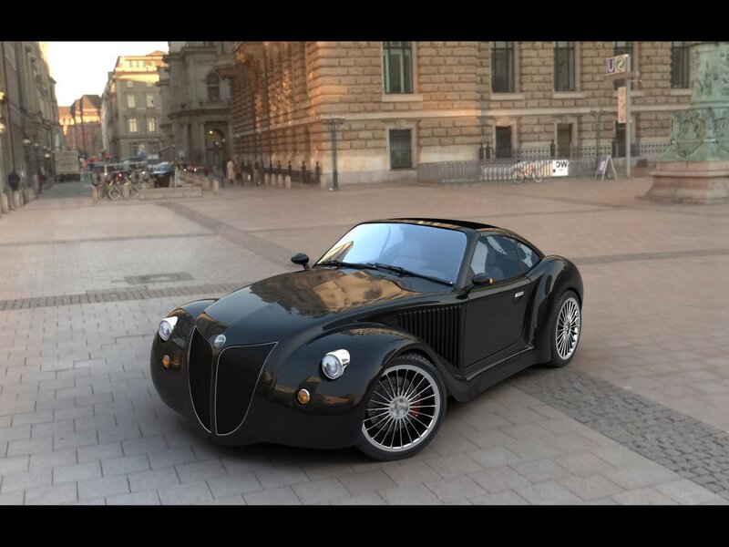 Black vintage-style sports car