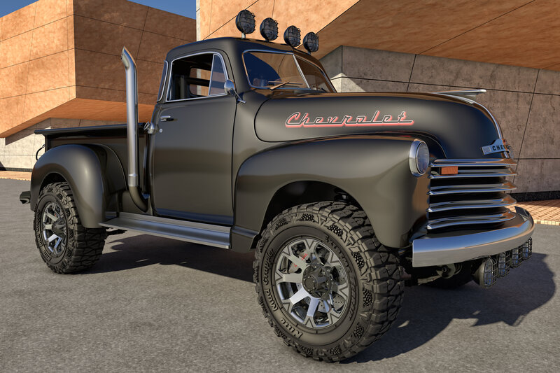 Black Vintage Truck — Gray
