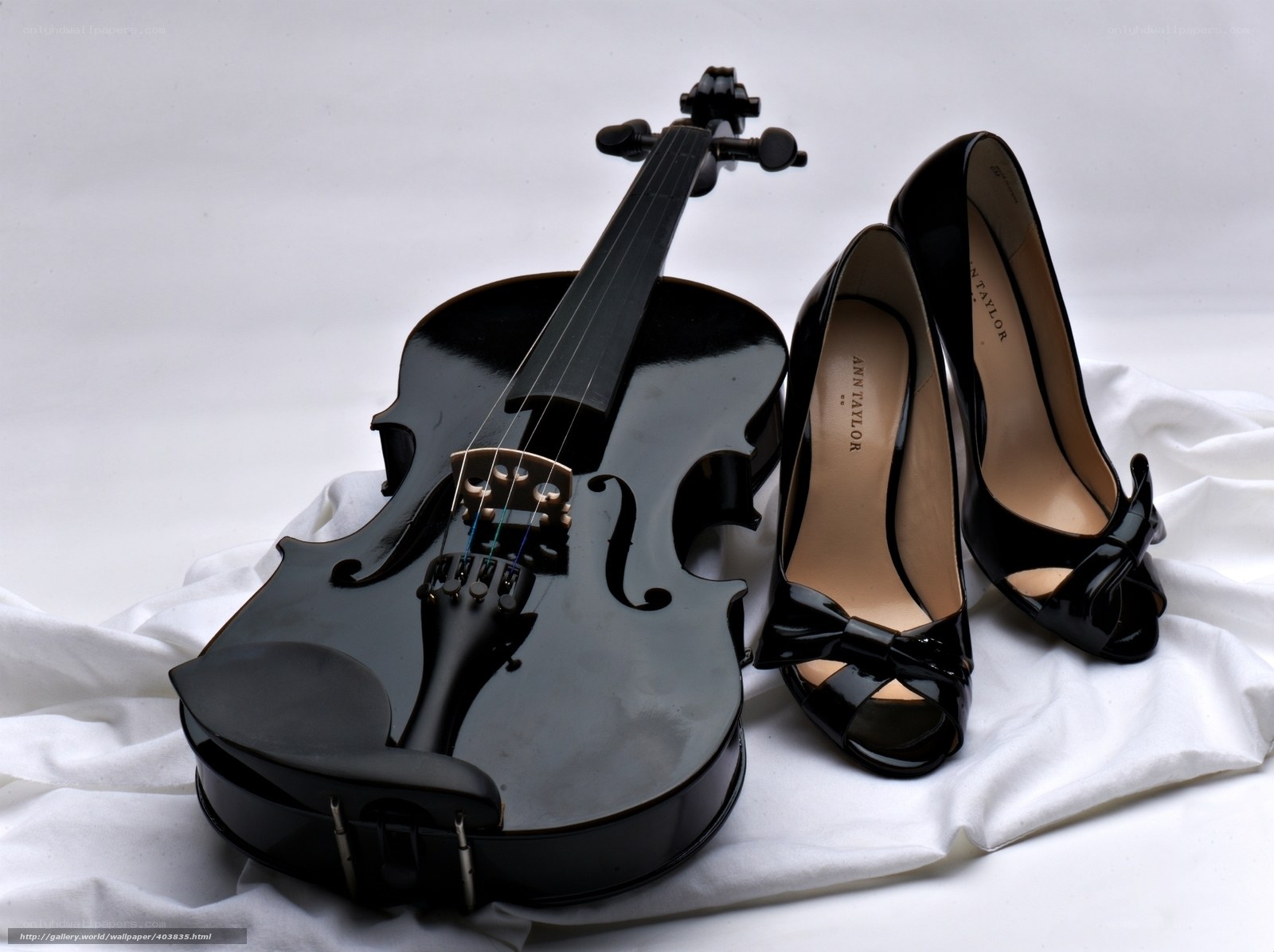 Black violin and shoes