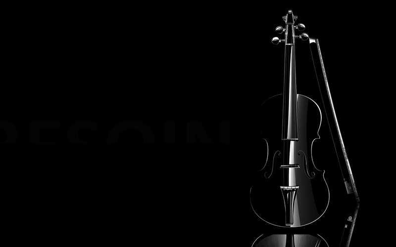 black violin with bow