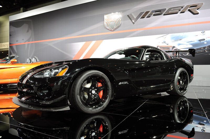Black Viper Sports Car — Dramatic