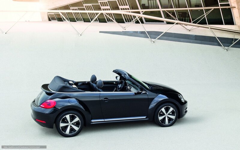 Black Volkswagen Beetle convertible