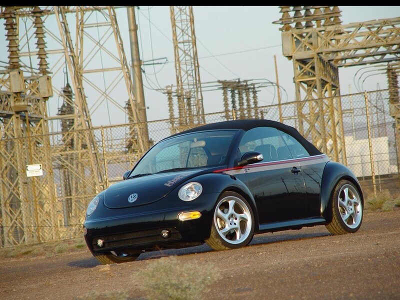 Black Volkswagen Beetle convertible