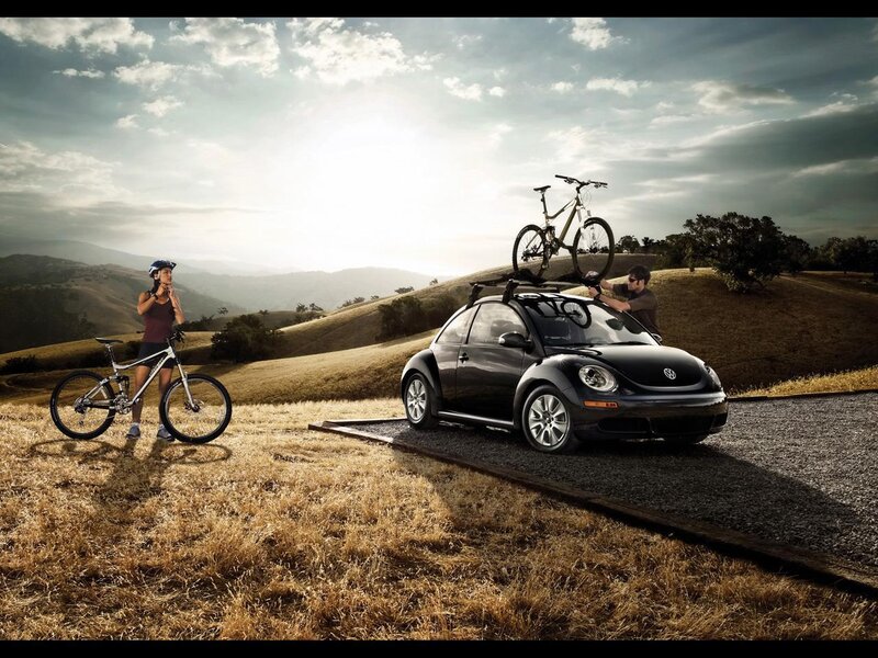 Black Volkswagen Beetle — Dramatic