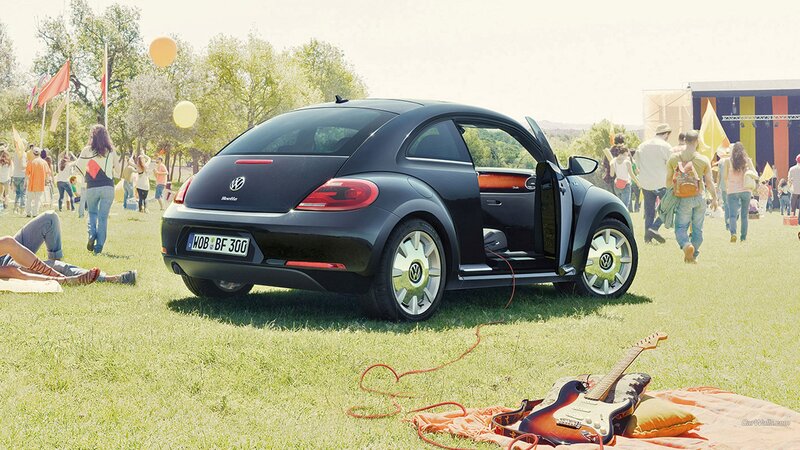 Black Volkswagen Beetle — Green
