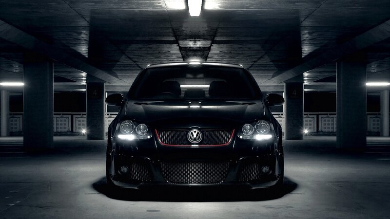 Black Volkswagen Car — Dramatic, Night, Photograph