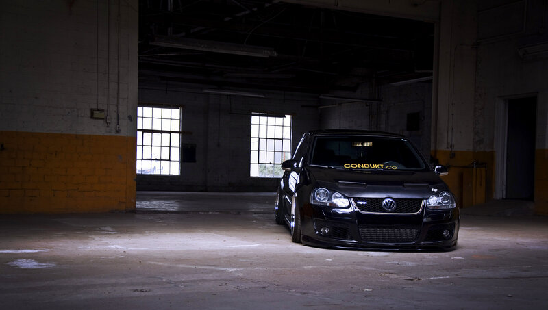 Black Volkswagen Golf — Dramatic, Photograph, Car
