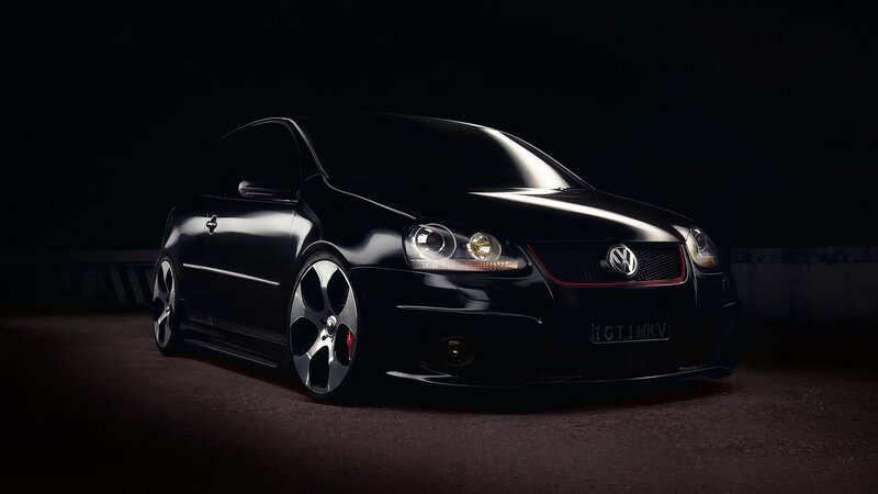 black volkswagen golf gti