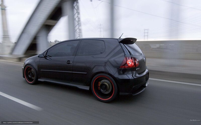black volkswagen golf gti in motion