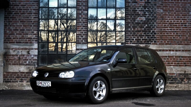 black volkswagen golf parked
