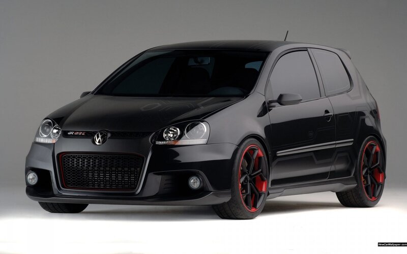 black volkswagen golf r gti