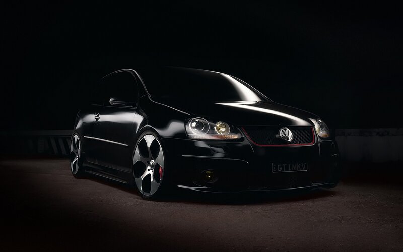 Black Volkswagen GTI car