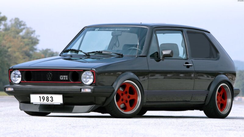 Black Volkswagen GTI from 1983