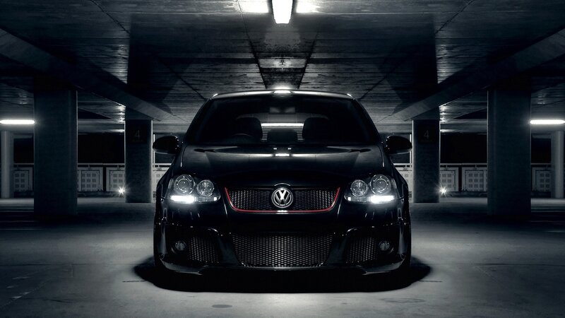 black volkswagen in parking garage