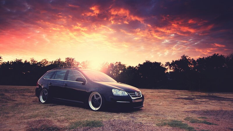 Black Volkswagen Jetta — Orange