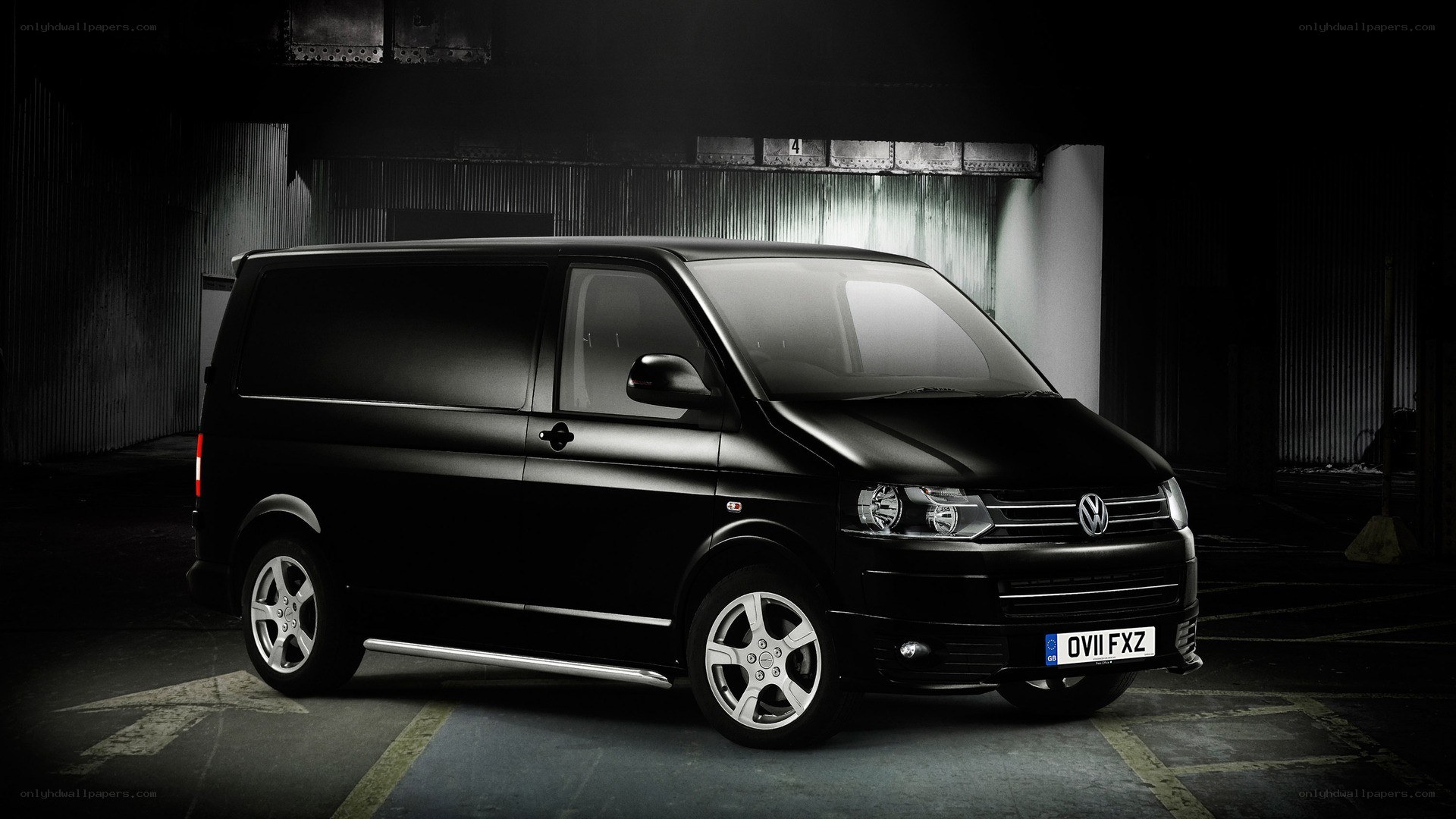 Black Volkswagen Transporter van