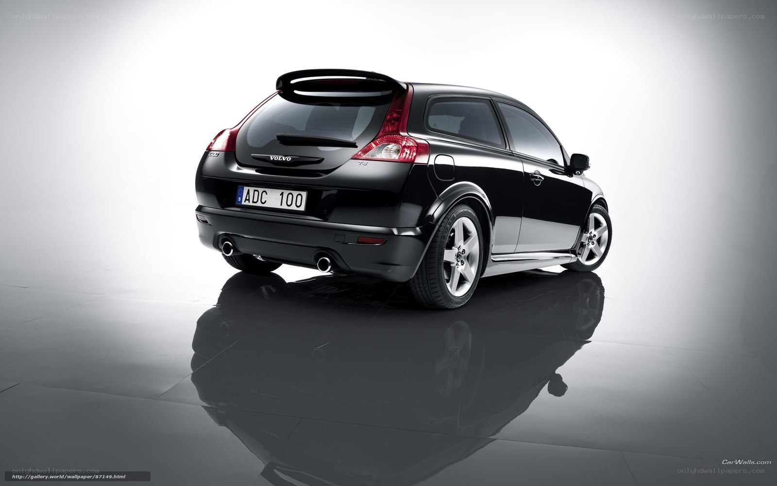 Black Volvo C30 rear view