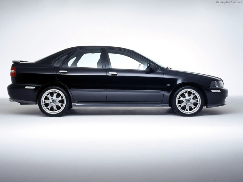 black volvo sedan side view