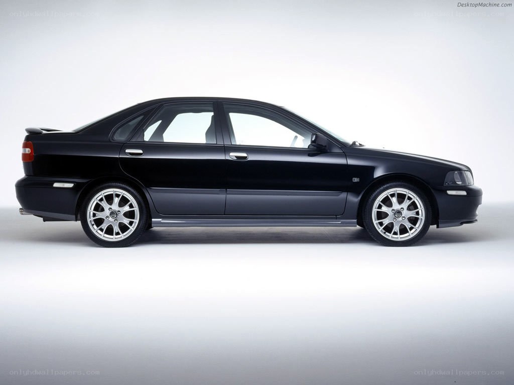 black volvo sedan side view