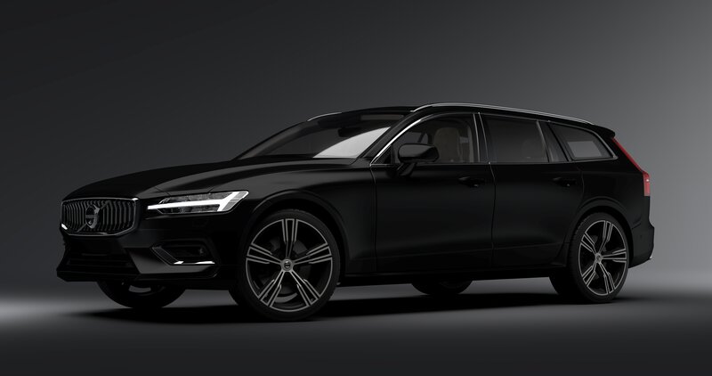 Black Volvo Station Wagon — Dramatic, Photograph