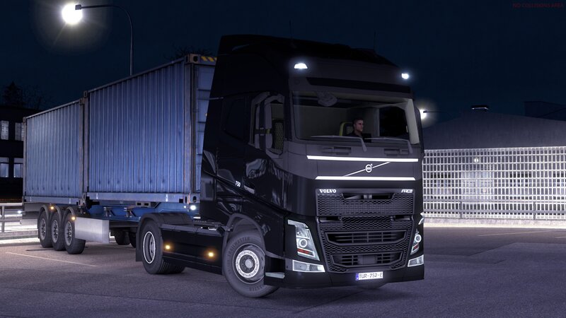 Black Volvo Truck — Dark