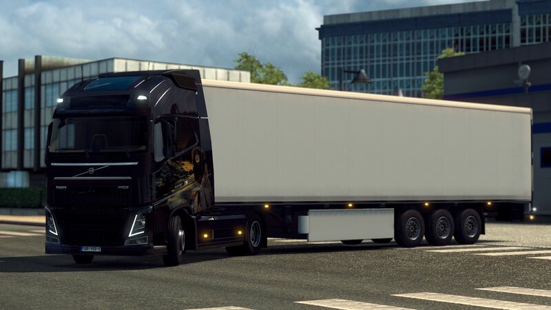Black Volvo Truck — Neutral, Afternoon