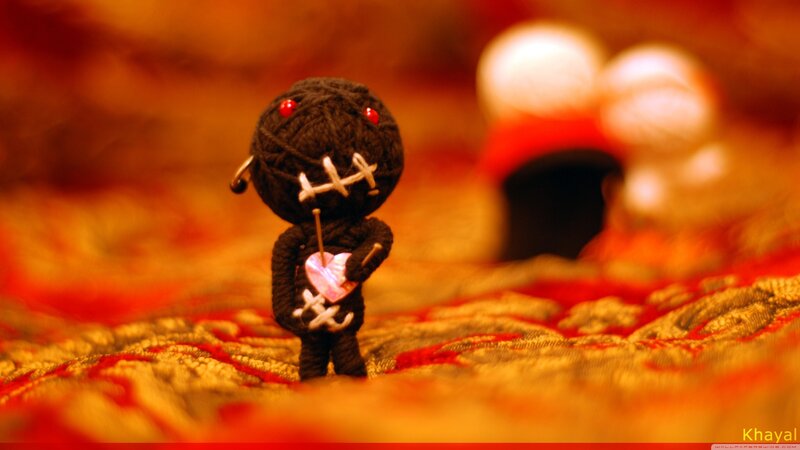 Black Voodoo Doll — Red, Dramatic