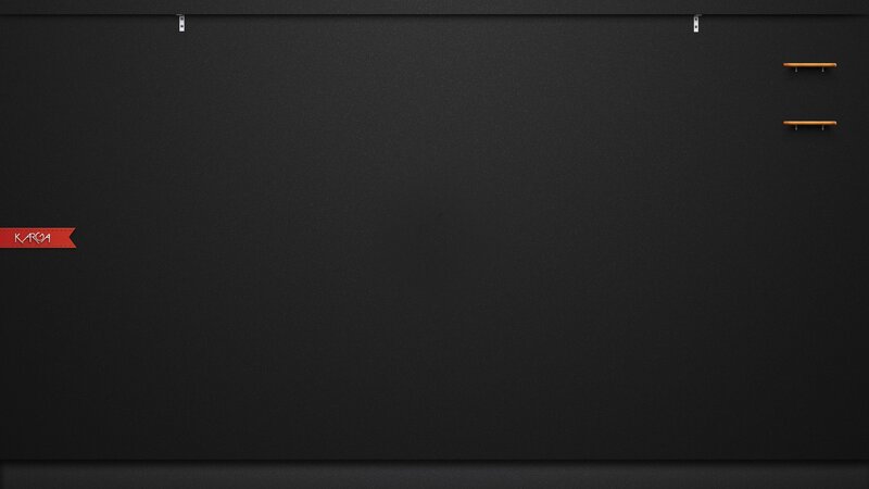 black wall with red logo