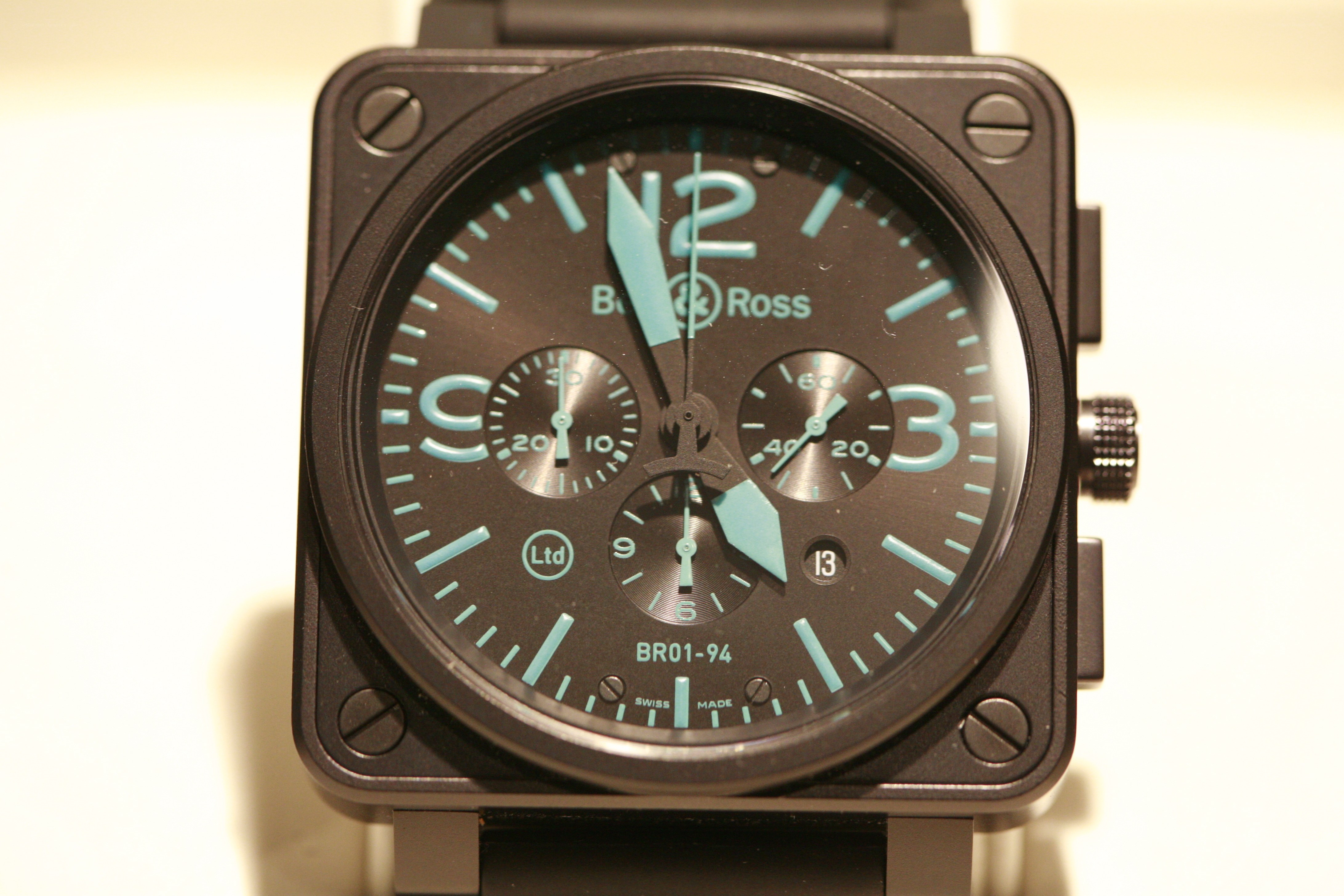 Black watch with blue accents