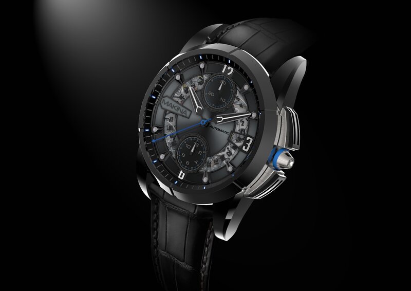 black watch with leather strap