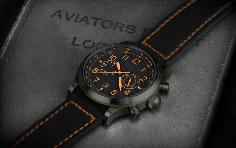 black watch with orange details