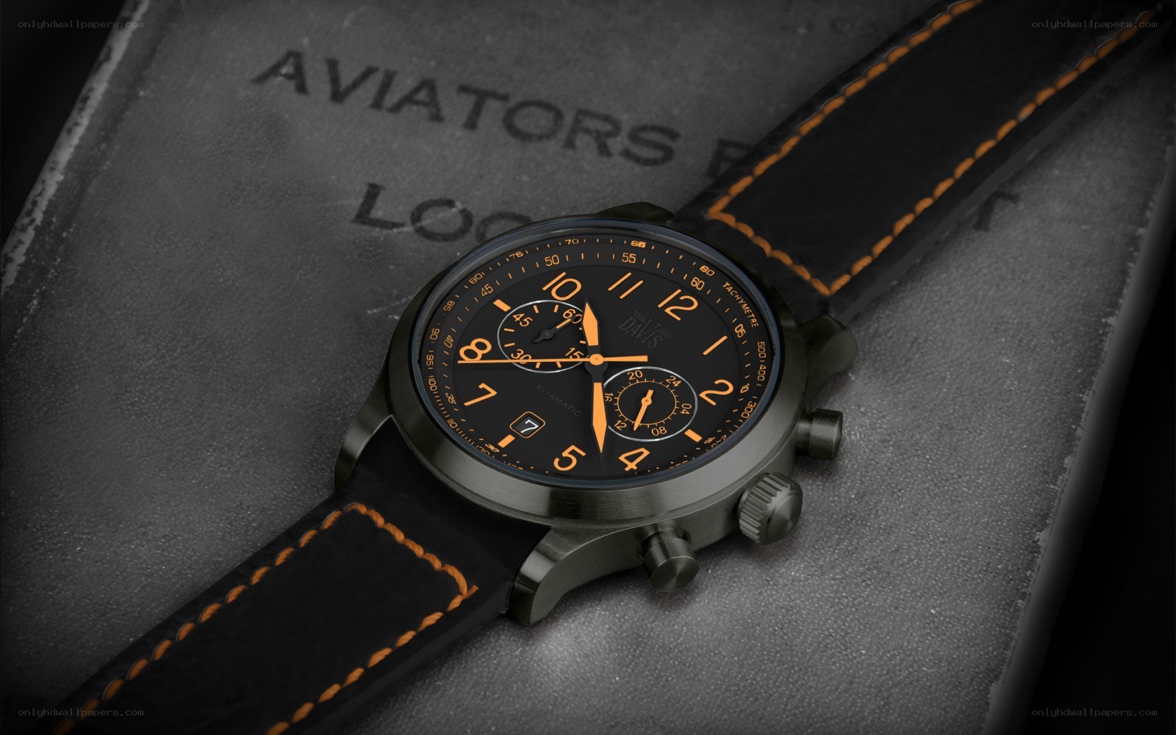black watch with orange details