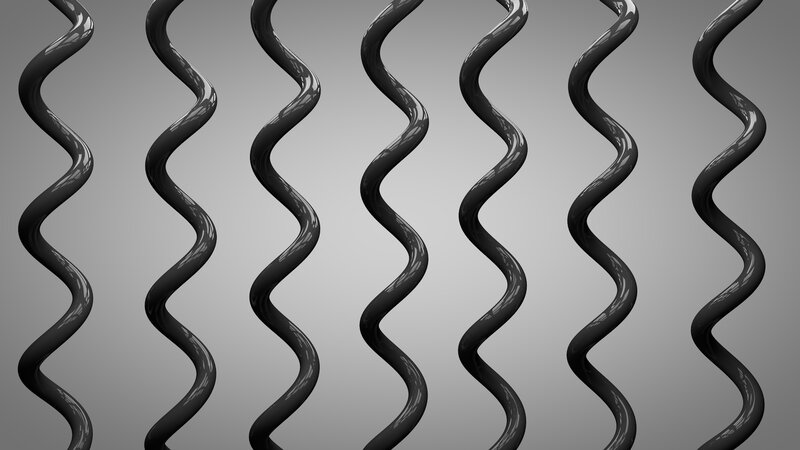 Black Wavy Tubes