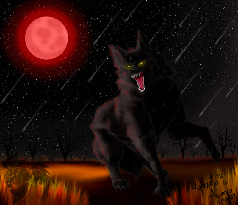 Black Werewolf Howling
