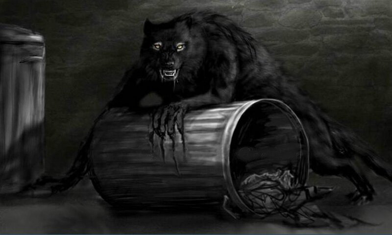 Black Werewolf on Barrel