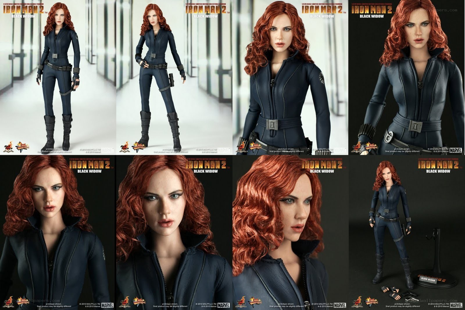 Black Widow action figure collage