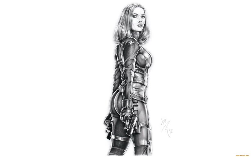 Black Widow Character — Confident