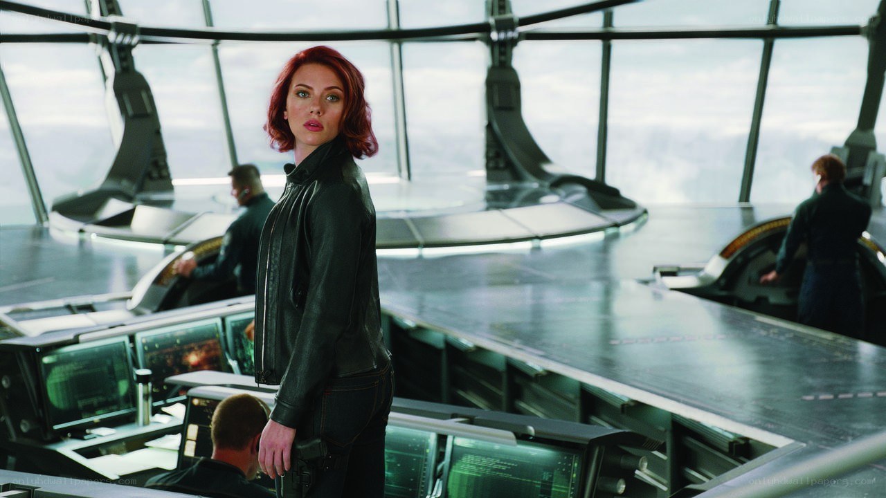 Black Widow in a control room