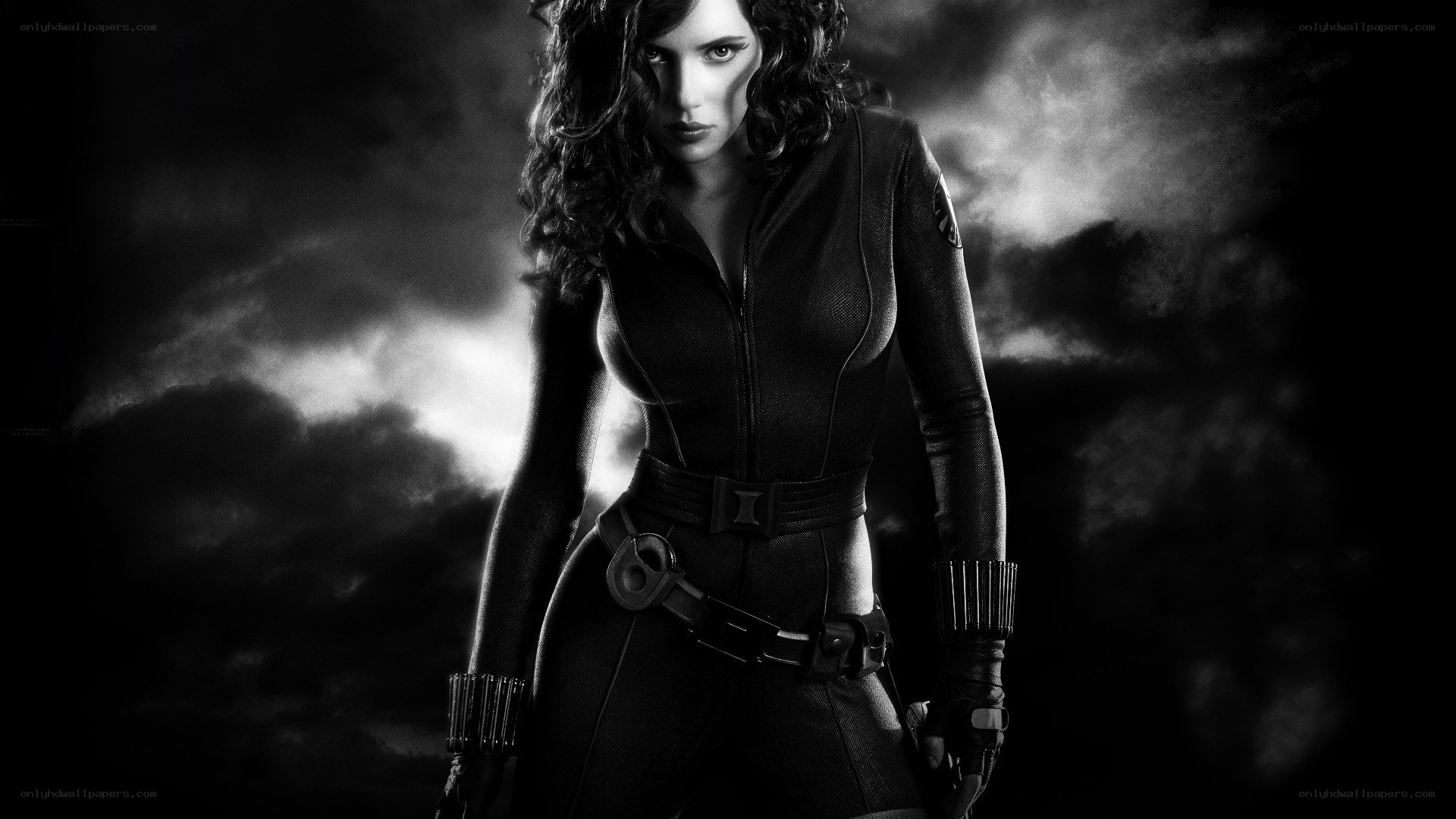 Black Widow in dark costume