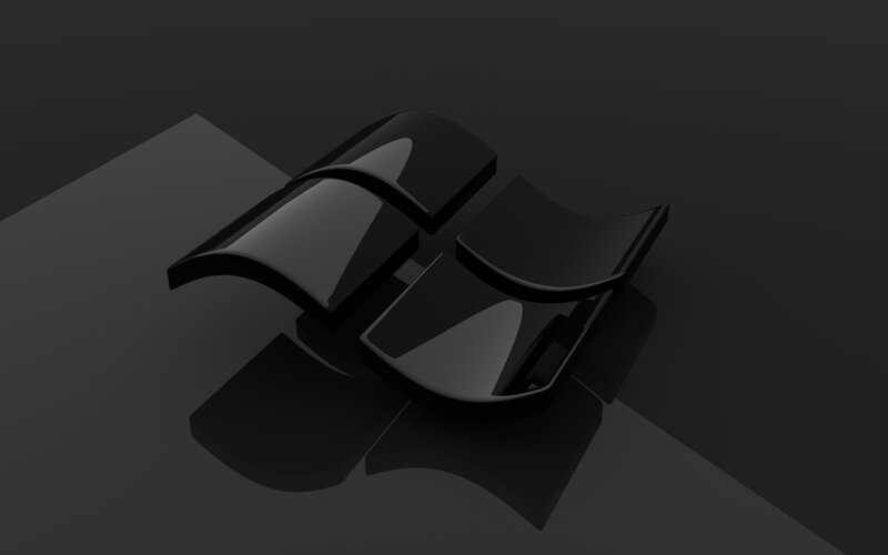 black windows logo 3d render
