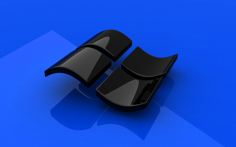 Black Windows Logo — Blue